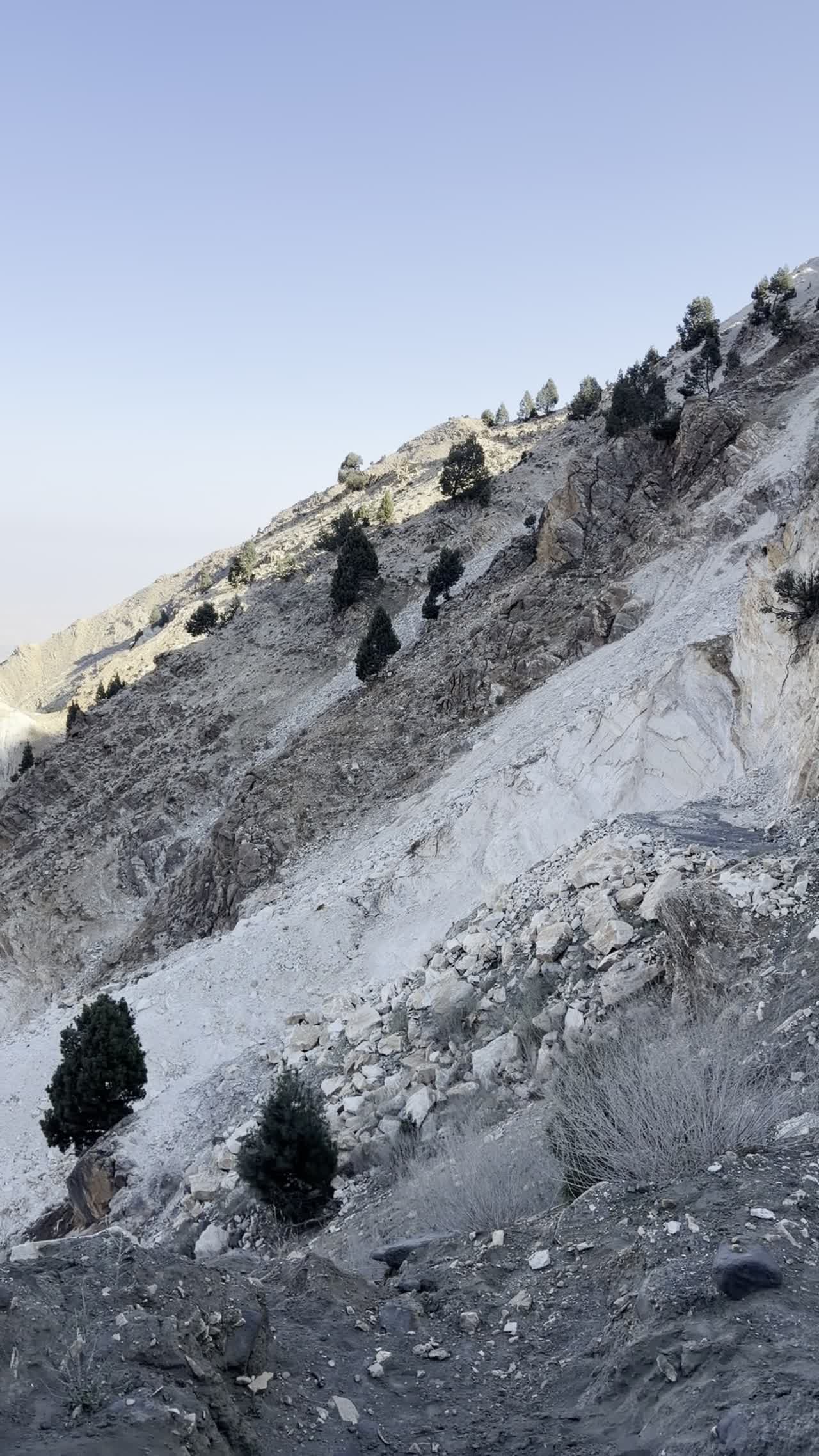 Aerial view of a talc mining site